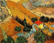 Valley with Ploughman Seen from Above Vincent Van Gogh